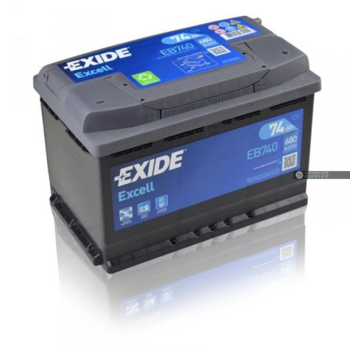 EXIDE EXCELL EB740 12V 74AH 680EN JOBB+ AUTÓ AKKUMULÁTOR