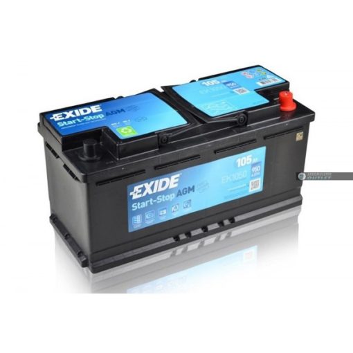 EXIDE AGM START - STOP EK1060 12V 106AH 950EN JOBB+ AUTÓ AKKUMULÁTOR