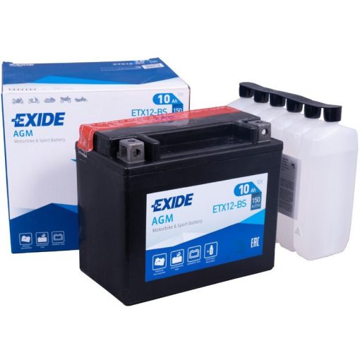 EXIDE ETX12-BS 12V 10AH 150A BAL+ MOTORKERÉKPÁR AKKUMULÁTOR