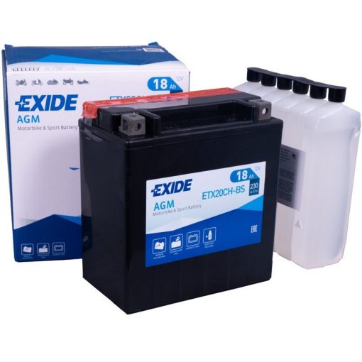 EXIDE ETX20CH-BS 12V 18AH 230A BAL+ MOTORKERÉKPÁR AKKUMULÁTOR