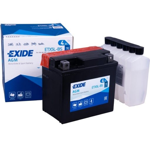 EXIDE ETX5L-BS 12V 4AH 70A JOBB+ MOTORKERÉKPÁR AKKUMULÁTOR