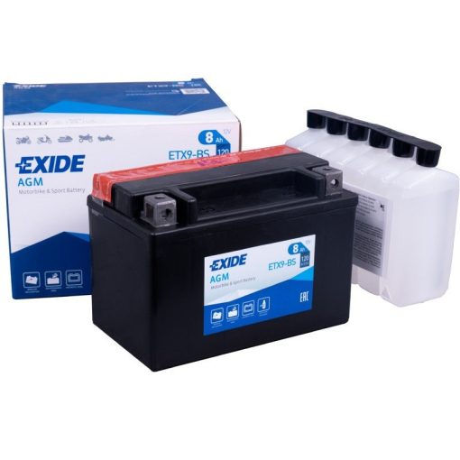 EXIDE ETX9-BS 12V 8AH 120A BAL+ MOTORKERÉKPÁR AKKUMULÁTOR